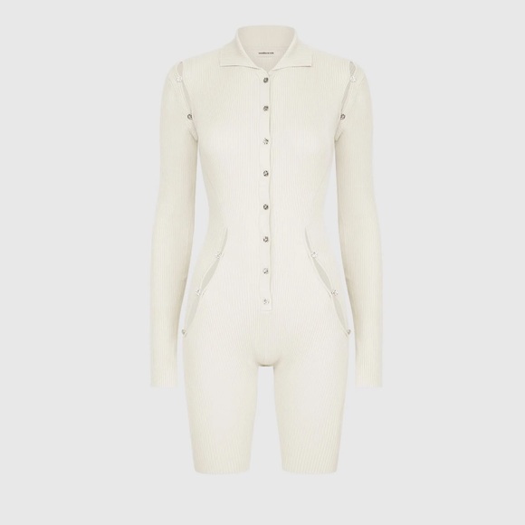 Knitted Cut Out Playsuit - Beige / Brand: Manière De Voir / Romper Jumpsuit - Picture 7 of 8